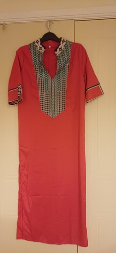 Ladies long red kaftan size - long,