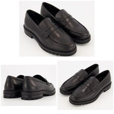 DUNE London Mens Slip-on Shoes BOSTON X Black Leather RRP £120 Size UK 8/EUR 42