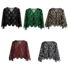 Sparkling Shawl Wrap for Evening Party/Wedding Dresses 1920s Beadwork