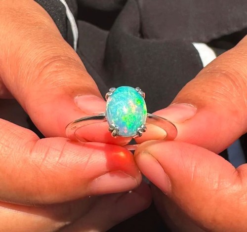 Natural ethiopian opal ring - natural,