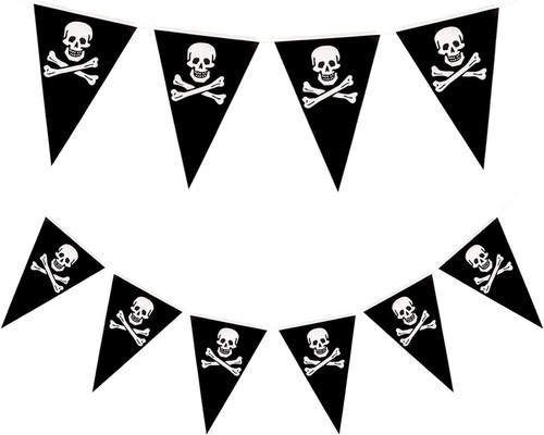 2pcs pirate bunting 20ft - pirate,