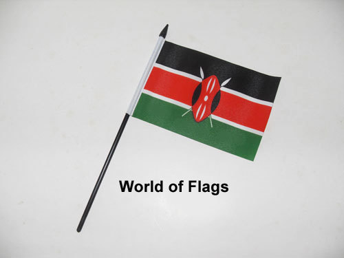 Kenya flag small hand - flag, 4"