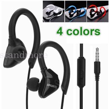 Sports In Ear Over Hook Headphones 3.5mm Earphones with Mic For SmartPhones