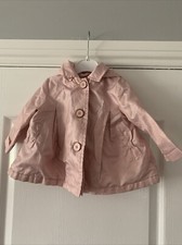 BNWOT Ted Baker Baby Girl Pale Pink Removable Hood Jacket/ Coat/Anorak  6-9 Mths