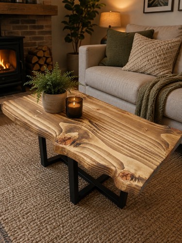 Rustic chunky live waney edge - rustic,
