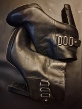 NINE WEST BLACK LEATHER GOLD