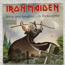 Iron Maiden Bring Your Daughter to the Slaughter 7"Autograph Etched 1990 VG+.VG+