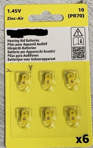 Size hearing aid batteries - size, 10