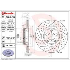 BREMBO 09.C400.13 Brake Disc