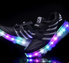 LED Boys Girls Luminous Skates Shoes Kids Wheels on Flash Roller Skate Trainers