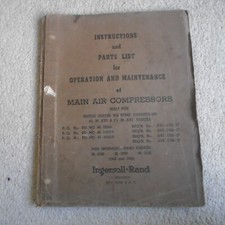 Ingersoll Rand Air Compressor Instruction Parts Book US Maritime Vessels 1943 44