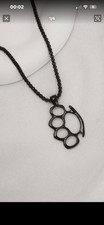 Knuckle duster neklace black - knuckle,