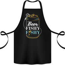 Fishing Beer Here Fishy Fisherman Funny Cotton Apron 100% Organic