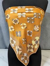 Lovely Caramel Colour made in Japan Polyester Scarf by Vera Neumann 23"x 23"