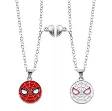2pcs Marvel Superhero Spiderman Necklace for Best Friend Bff or Couple Necklace