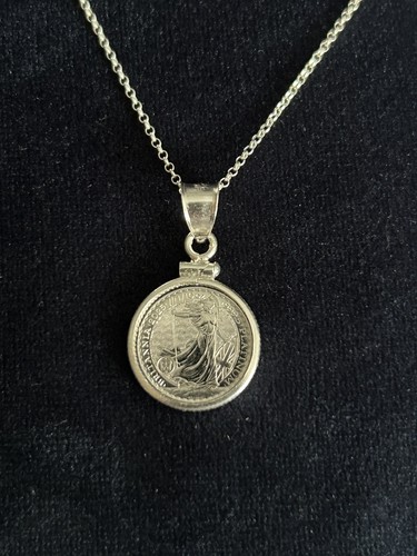 Silver pendant bezel - silver, a