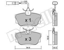 Rear brake pad set disc - disc,