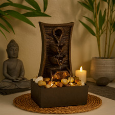Water Feature Indoor Tabletop LED Fountain Waterfall Home Decor (Tiers)