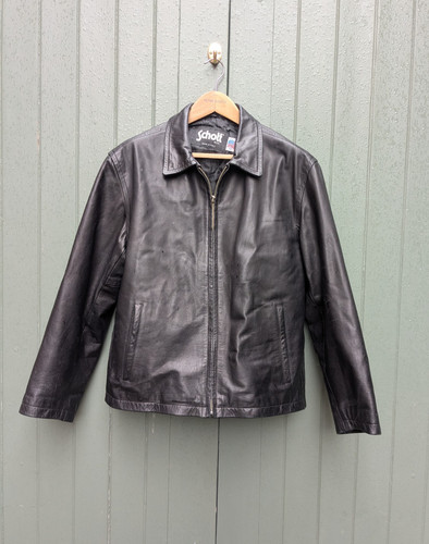 Schott leather jacket black - schott, m