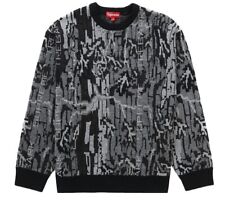 Supreme Men Sweater Black Camouflage XL Supreme Trebark Camo Knit Sweater
