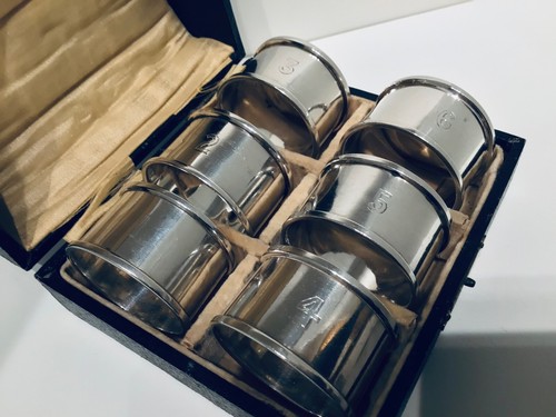 Cased set solid silver - set, 6