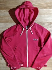 Fila 90's Vintage Sport Womens Hoodie Tracksuit Top Jacket Hooded Red