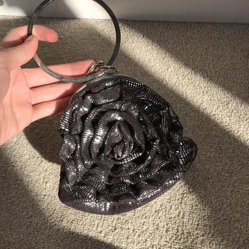 Metallic rose clutch bag - clutch,