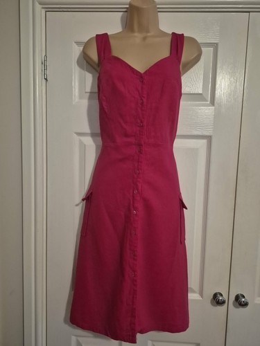 Dark pink sleeveless linen - dark,