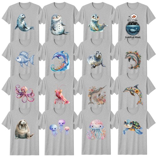 Watercolour sea life - sea,