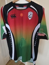 Rare Canterbury Capalaba Warriors Rasta Rugby League Jersey 2XL. Preloved.