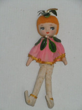 VTG 11" ORANGE YARN HAIR BIG