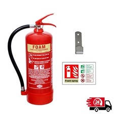 Jewel 6 Litre Foam Fire Extinguisher, Wall Bracket & ID Sign, 6L, 6Ltr Home Work
