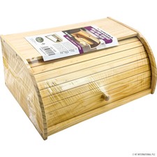 Pine Wooden Bread Box Roll Top