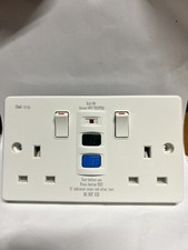 Wireplast Twin Switch RCD Safety Socket - 2 Gang - 30mA - Auto Reset  W2G30RCDW