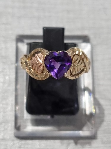 9ct yellow gol purple amethyst - gol,