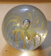 GLASS PAPERWIEGHT YELLOW NO NAME