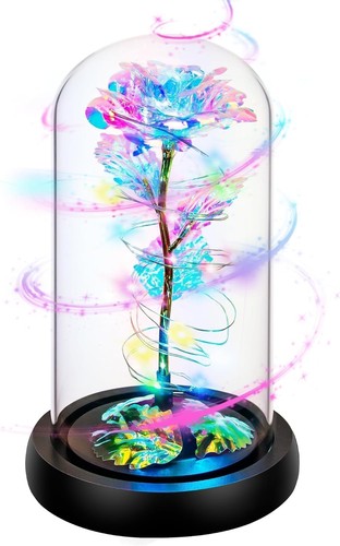 Led rainbow rose glass - rainbow, dome
