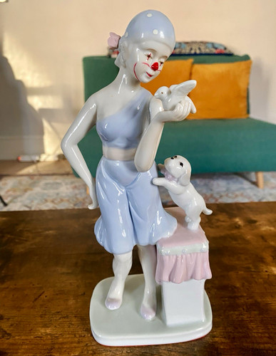 Porcelain clown girl - porcelain,