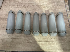7 x Antique Art Deco Style Ribbed Glass Wall Lights Sconces Vintage Ship