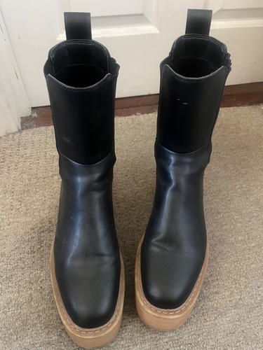 Black mid calf flatform - h,