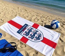 England Football Beach Towel Badge Design St George’s Cross Large Lightweight
