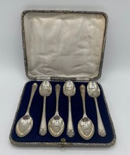 Set Of 6 C.1933 -  925 Sterling Silver Golf Spoons - Walker & Hall Of Sheffield 