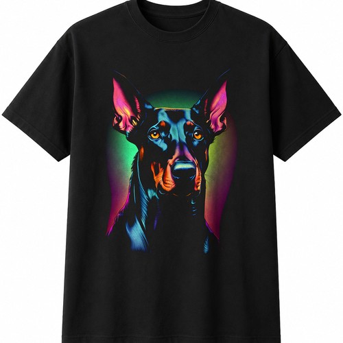 Colourful doberman dog lover - dog,