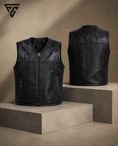 Men black camo leather - black,