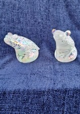 Heron Glass Pair of White Frogs - 8 cm - Gift Boxes - Made in Ulverston, Cumbria