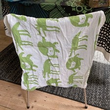 IKEA Rare Barnslig Ulven Pillowcase Bed Set Wolf Bear Green White Kids