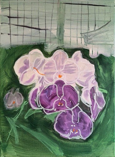 Original purple orchid - original,