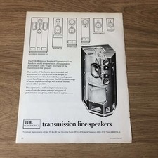 GRAM72 MAGAZINE ADVERT 11X8 TDL TRANSMISSION LINE SPEAKERS