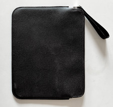 Valextra document or iPad case black scotch grain minimal Brand New with Box