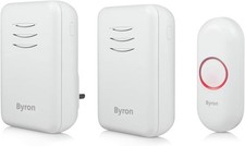 Byron Wireless Doorbell Set, Portable Battery-powered Chime-SEE DESCRIPTION